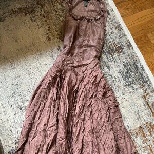 Two-Piece Mauve DKNY Silk Top & Skirt